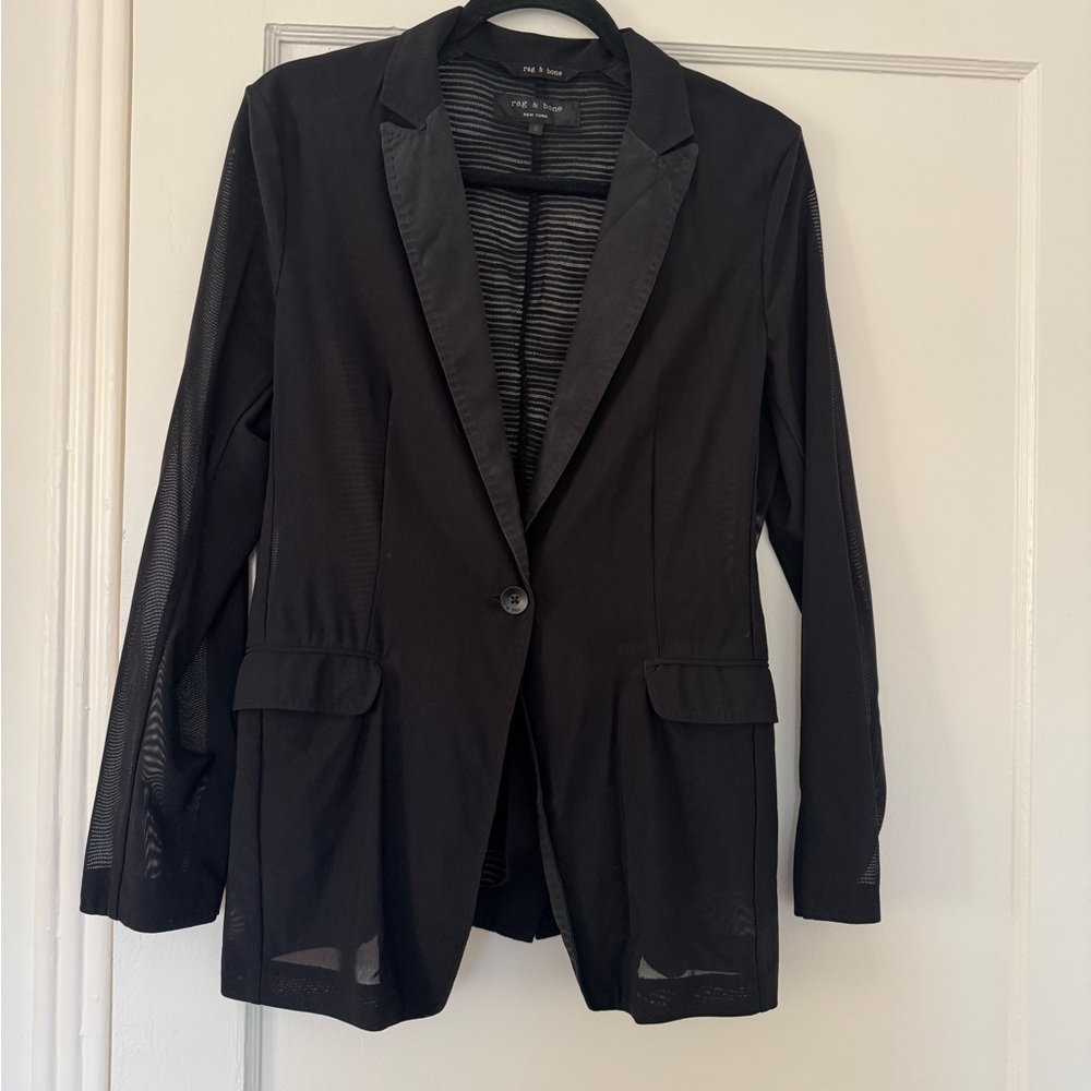 Rag and Bone mixed mesh blazer